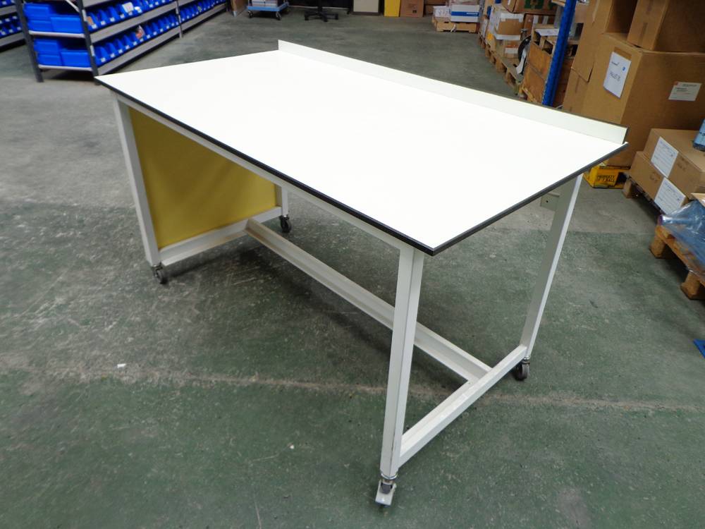 Proprietary Mobile Laboratory Bench and End Panel with Light Trespa Type Worktop.